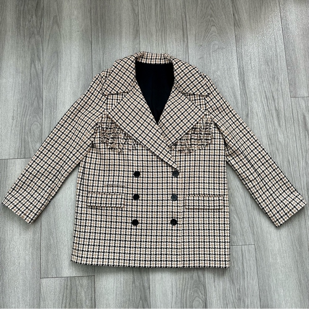 The Kooples Patterned Formal Wool Jacket With Fringing - Picture 10 of 14